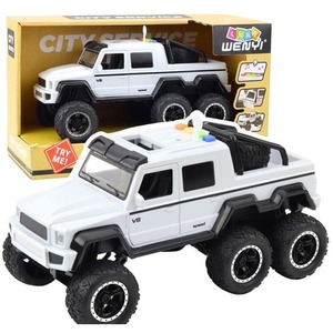 Samochód terenowy napęd światła dźwięki biały 1:16