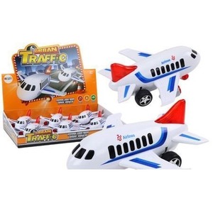 Samolot pasażerski że światłem i dźwiękiem biały