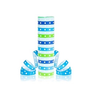 Serpentyna Groszki i paski niebiesko-zielone 4m