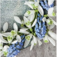 Serwetka Lunch Snowdrops and Grape Hyacinths Wreath on Concrete SDWI006401