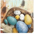 Serwetki Daisy Wielkanoc lunch - Easter Eggs with Feathers on Blue SDWL011201
