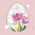 Serwetki Daisy Wielkanoc lunch - Tulips in Egg Frame SDWL013001