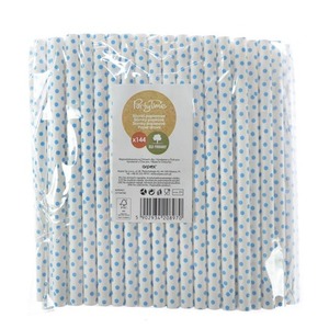 Słomki papierowe jumbo 10mm niebieskie 144szt