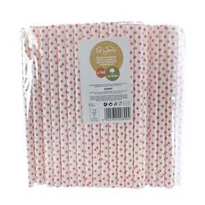 Słomki papierowe jumbo 10mm w kropki 144szt