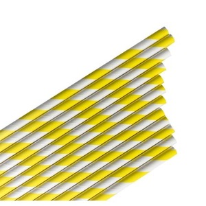 Słomki papierowe paski limonkowe 144szt