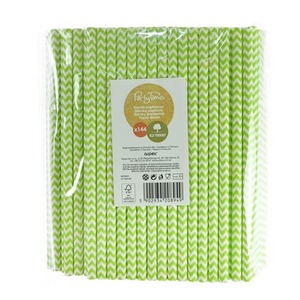 Słomki papierowe shake 8mm limonkowe 144szt