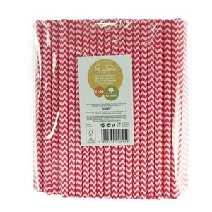 Słomki papierowe shake 8mm różowe 144szt