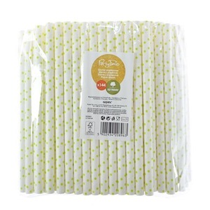 Słomki papierowe shake 8mm żółte 144szt