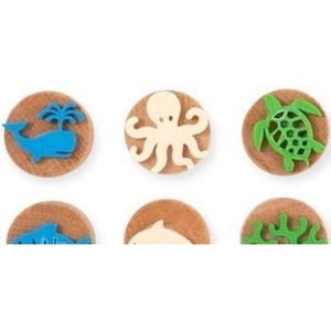 Stemple drewniane Morskie Zwierzęta 6szt