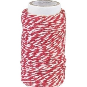 Sznurek bawełniany skręcany 20m czerwony