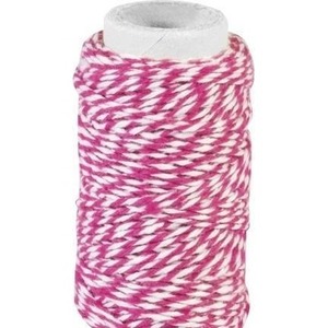 Sznurek bawełniany skręcany 20m różowy