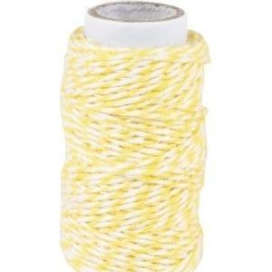 Sznurek bawełniany skręcany 20m żółty