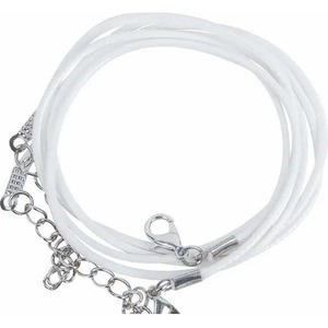 Sznurek do naszyjników z zapięciem biały 2szt