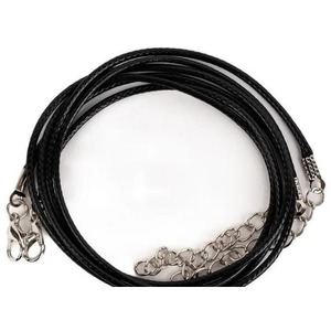 Sznurek do naszyjników z zapięciem czarny 2szt