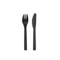 Sztućce plastikowe czarne 18-18.5cm 12szt
