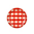 Talerzyki papierowe w kratę 27cm 6szt