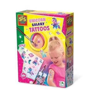 Tatuaże Galaxy Jednorożce brokat