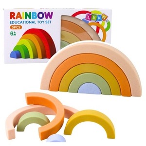 Tęczowa układanka gumowe tęcza pastelowa 5el.