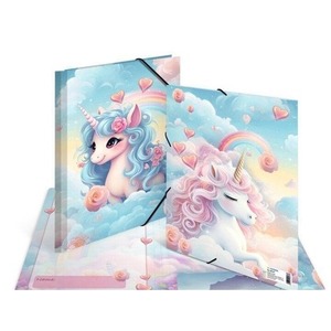 Teczka A3 gumki narożne - Bajkowe jednorożce