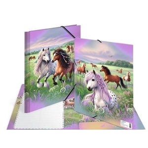 Teczka A3 gumki narożne - Świat koni