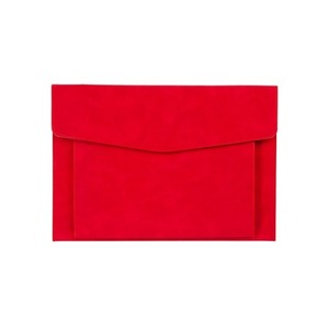 Teczka A4 z kieszonką nubuk czerwona