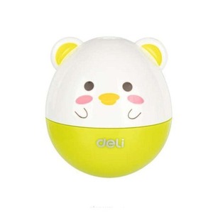 Temperówka 1 otwór z pojemnik Animals zielona