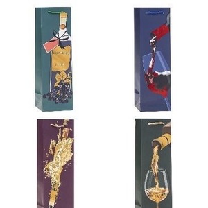Torebka ozdobna na butelkę 11x38x11cm mix ROZETTE