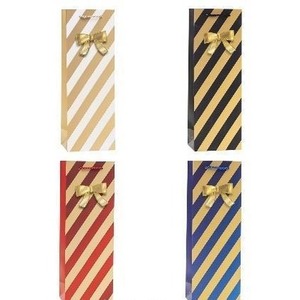 Torebka ozdobna na butelkę 12x35x9cm mix ROZETTE