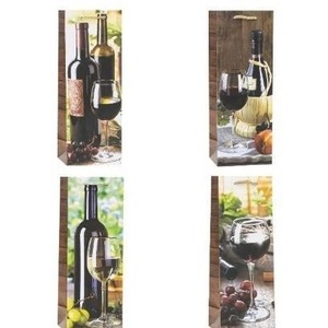 Torebka ozdobna na butelkę 12x36x9cm mix ROZETTE