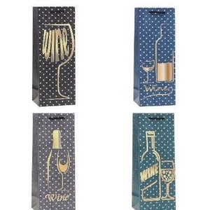 Torebka ozdobna na butelkę 12x36x9cm mix ROZETTE