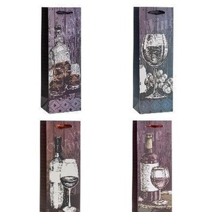 Torebka ozdobna na butelkę 12x36x9cm mix ROZETTE