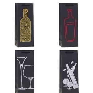 Torebka ozdobna na butelkę 12x36x9cm mix ROZETTE