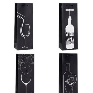 Torebka ozdobna na butelkę 12x36x9cm mix ROZETTE