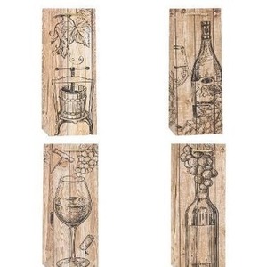 Torebka ozdobna na butelkę 12x36x9cm mix ROZETTE