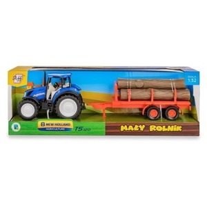 Traktor New Holland T5 z przyczepą do przewozu