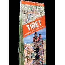 Tybet. Mount Everest, Nam tso, Lhasa, Shigatse - mapa południowej części Tybetu 1:400 000