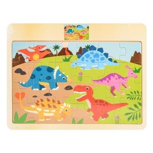 Układanka drewno - dino