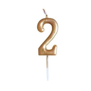 Świeczka urodzinowa metaliczna 2 złota