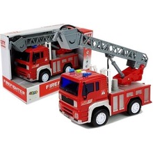 Wóz strażacki z naciągiem czerwony dźwięk 1:20