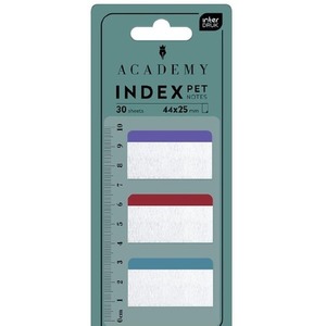 Zakładki indeksujące z linijką Pet 44x25mm 30szt