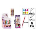 Zakreślacz BDGirls dwustronny 0.4mm 6 kolorów