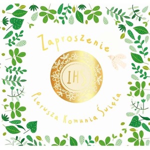 Zaproszenie KW - Komunia złoty opłatek 5szt