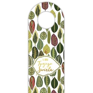 Zawieszka na butelkę - Liście w dniu Święta