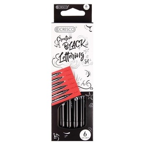 Zestaw 6 pisaków do kaligrafii i liternictwa BLACK