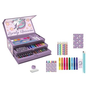 Zestaw artystyczny w kuferku jednorożec