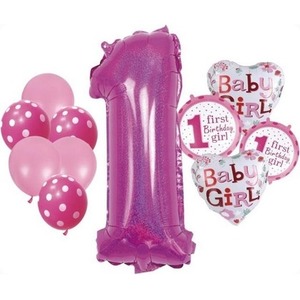 Zestaw balonów Girl 1 12el
