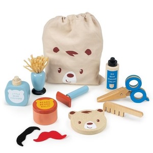 Zestaw barberski drewniany