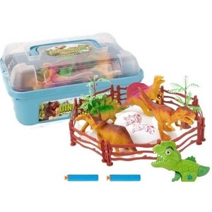 Zestaw dinozaurów z jajem i ogrodzeniem w pudełku