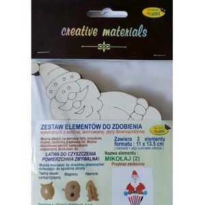 Zestaw do zdobienia ze sklejki Mikołaj
