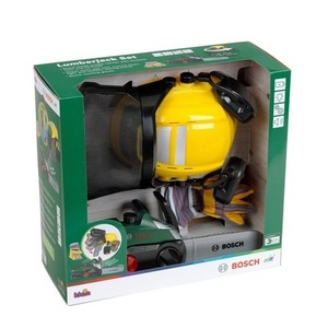 Zestaw drwala z piłą łańcuchową, przyłbicą...